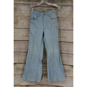 VINTAGE Red Snap Womens Size 25 x 28" Light Wash High Rise Flared Jeans